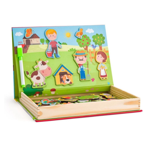 Adam Toys Dřevěná magnetická skládačka Farma