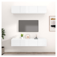 vidaXL TV skříňky 4 ks bílé vysoký lesk 80x30x30 cm kompozitní dřevo