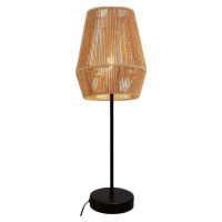 Stolní lampa v černo-přírodní barvě se stínidlem z třtinového výpletu (výška 55 cm) Eranko – GTV