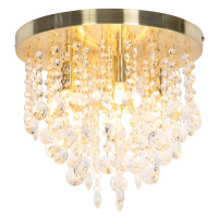 Klasická stropní lampa zlatá se sklem - Medusa