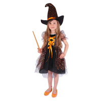 RAPPA Dětský kostým čarodějnice/Halloween hvězdička (M) EKO
