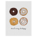 Ilustrace Donut Worry Be Happy, Orara Studio, (30 x 40 cm)