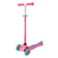 Globber Dětská tříkolová koloběžka Primo Plus V2 - svítící kola - tmavě růžová