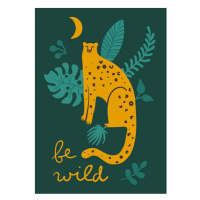Ilustrace Leopards and tigers card. Wild animal., Nadezhda Kurbatova, (30 x 40 cm)