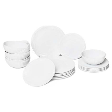 18dílná sada bílého porcelánového nádobí Bonami Essentials Purita