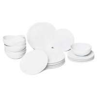 18dílná sada bílého porcelánového nádobí Bonami Essentials Purita