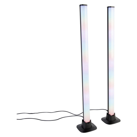 Černá stolní lampa včetně LED s dálkovým ovládáním a RGB - Arnold TRIO