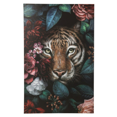 KARE Design Obraz na plátně Tiger in Flower 90x140cm