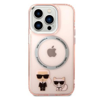 Karl Lagerfeld MagSafe Kompatibilní Kryt Karl and Choupette pro iPhone 14 Pro Max Pink