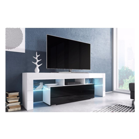 Artcam TV stolek TORO 138 cm Barva: bílá/černý lesk