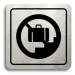 Accept Piktogram "zákaz vstupu se zavazadlem II" (80 × 80 mm) (stříbrná tabulka - černý tisk)