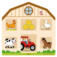 Viga Toys Dřevěná Montessori manipulační deska Farma Viga