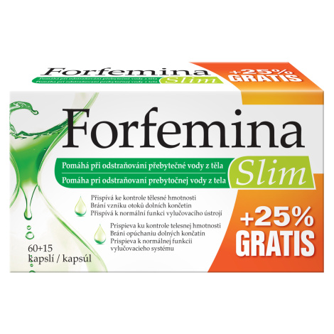 Forfemina Slim odvodnění těla 25% GRATIS 75 kapslí