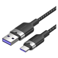 Vention USB 2.0 A Male to C Male 6A Cable 2M Black Aluminum Alloy Type