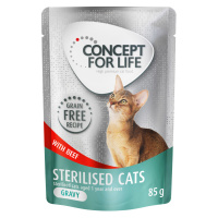 Concept for Life kapsičky, 12 x 85 g - 10 % sleva! - Sterilised Cats hovězí bez obilovin – v omá