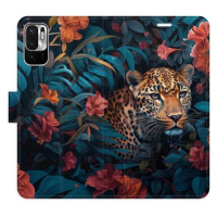 iSaprio Flip pouzdro Flower Jaguar 02 pro Xiaomi Redmi Note 10 5G