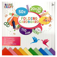 Sada barevných papírů na origami 20 × 20 cm, 110 g/m2 - 50 ks