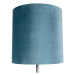 Stojací lampa starožitný šedý sametový odstín modrý 40 cm - Simplo