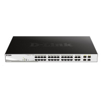 D-Link DGS-1210-28P 28-port Gigabit Smart+ PoE Switch, 24x GbE PoE+, 4x RJ45/SFP, PoE 193W