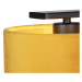 Závěsná lampa s velurovými odstíny žluté se zlatem 20cm - Combi 3 Deluxe