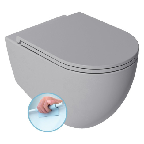 ISVEA INFINITY závěsná WC mísa, Rimless, 36,5x53cm, stone grey 10NF02001-2V