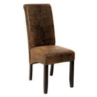 Jídelní židle ergonomická, masivní dřevo, vintage hnědá