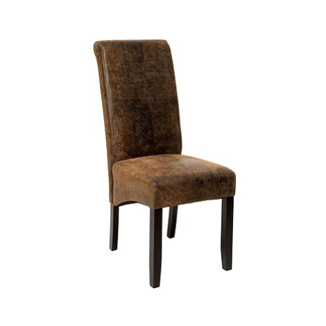 Jídelní židle ergonomická, masivní dřevo, vintage hnědá tectake