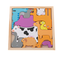 IK Dřevěné puzzle - farma zvířátek