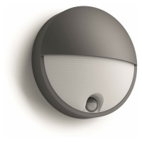 Philips 16456/93/16 Capricorn Venkovní nástěnné LED svítidlo s čidlem 21 cm, antracit