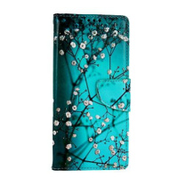 TopQ Pouzdro Samsung A14 5G knížkové Modré s květy 94251