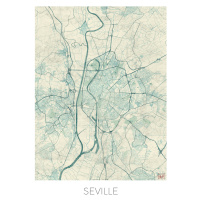 Mapa Seville, Hubert Roguski, (30 x 40 cm)
