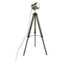 Průmyslová stojací lampa stativ dřevo se studiovým reflektorem - Braha
