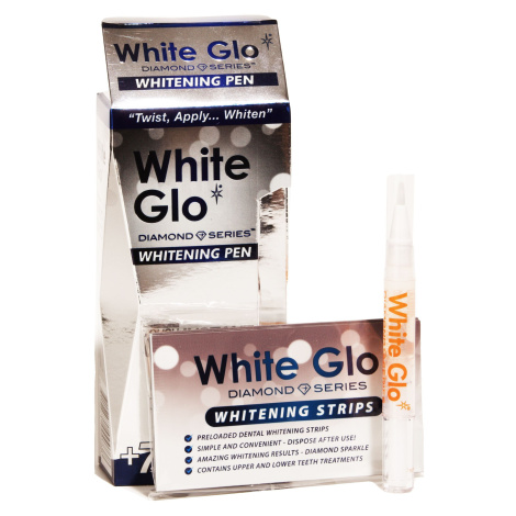 White Glo Diamond Series bělicí pero 2,5 ml + bělicí pásky 7 ks