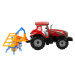 mamido  Traktor s třecím pohonem a se shrnovačem sena červený