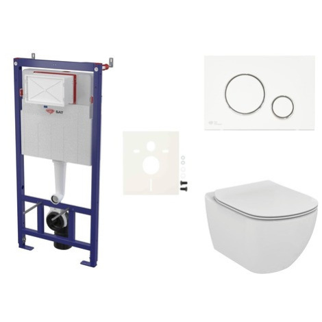 Cenově zvýhodněný závěsný WC set SAT do lehkých stěn / předstěnová montáž+ WC Ideal Standard Tes