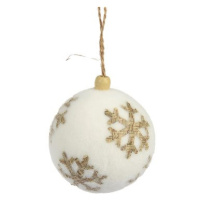 H&L Vánoční ozdoba koule 8cm, bílá slámová vločka