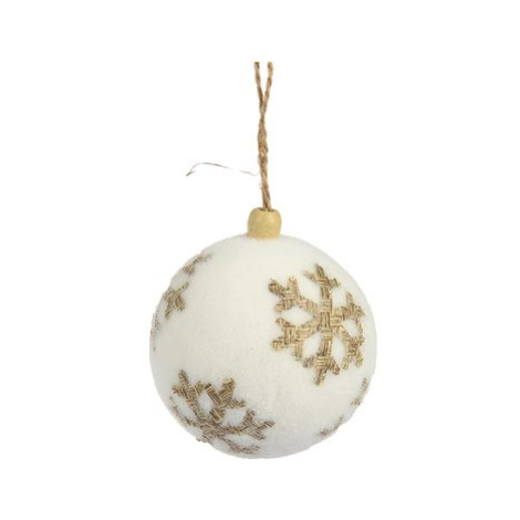 H&L Vánoční ozdoba koule 8cm, bílá slámová vločka