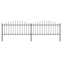 vidaXL Zahradní plot s hroty ocel (0,5–0,75) x 3,4 m černý