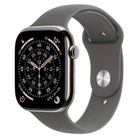 Apple Watch Series 11 Cellular (46mm) Přírodní titan se skálově šedým sportovním řemínkem M/L (D