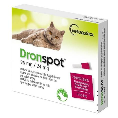 Dronspot 96mg/24mg velké kočky spot-on 2x1.12ml Bayer