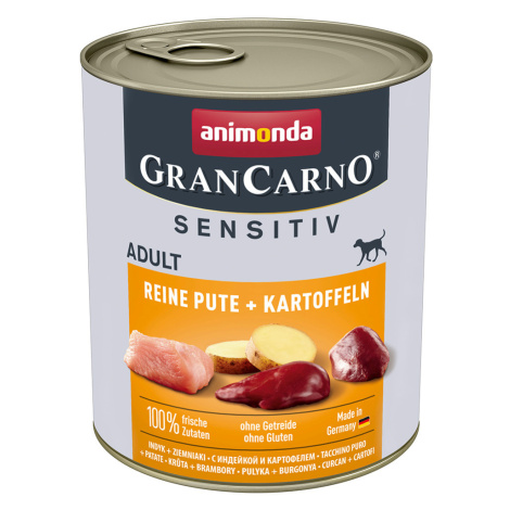 Animonda GranCarno Adult Sensitive 6 x 800 g - čisté krůtí & brambory