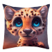 Dětský dekorační polštář Zvířecí mláďátko leopard, 35x35 cm