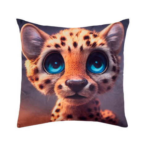 Dětský dekorační polštář Zvířecí mláďátko leopard, 35x35 cm Asko
