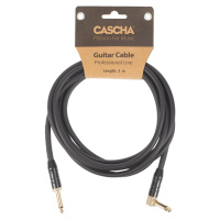 Cascha Professional Line Guitar Cable, Angled, Black, 3 m