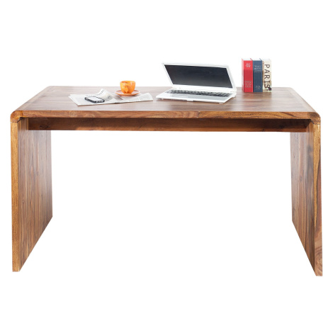 Estila Masivní psací stůl Terra ve venkovském stylu se zaoblenými hranami z palisandrového dřeva