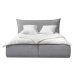 Světle šedá čalouněná dvoulůžková postel s úložným prostorem s roštem 180x200 cm Jade – Bobochic