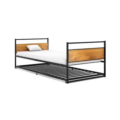 Shumee Rám vysouvací postele černý kovový 90×200 cm, 324748