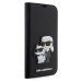 Karl Lagerfeld PU Saffiano Karl and Choupette NFT flipové pouzdro pro iPhone 13 Pro černé