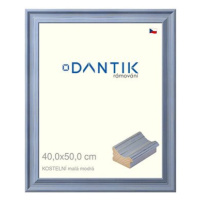 DANTIK rámeček 40 × 50, KOSTELNÍ malý modrý sklo čiré