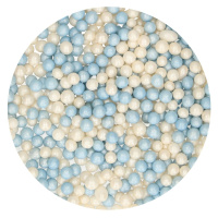 Funcakes Cukrové kuličky Soft Pearls - Modré / Bílé 60 g